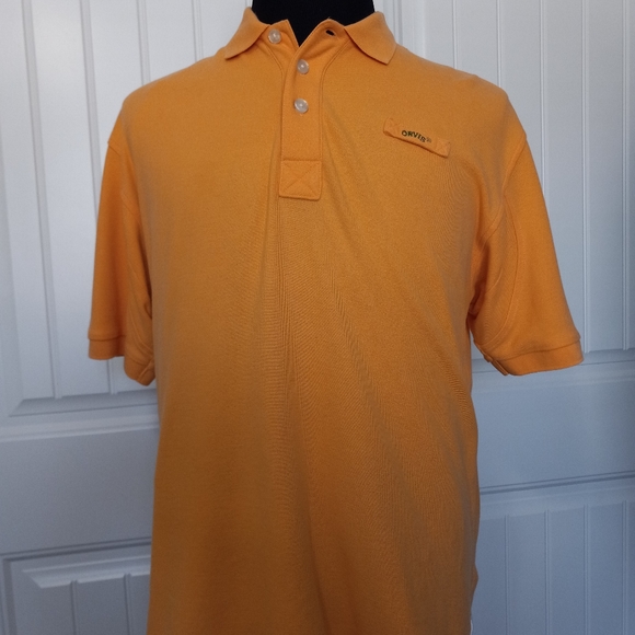 ORVIS Men's Signature Orange Polo Shirt M Cotton S - Picture 2 of 5